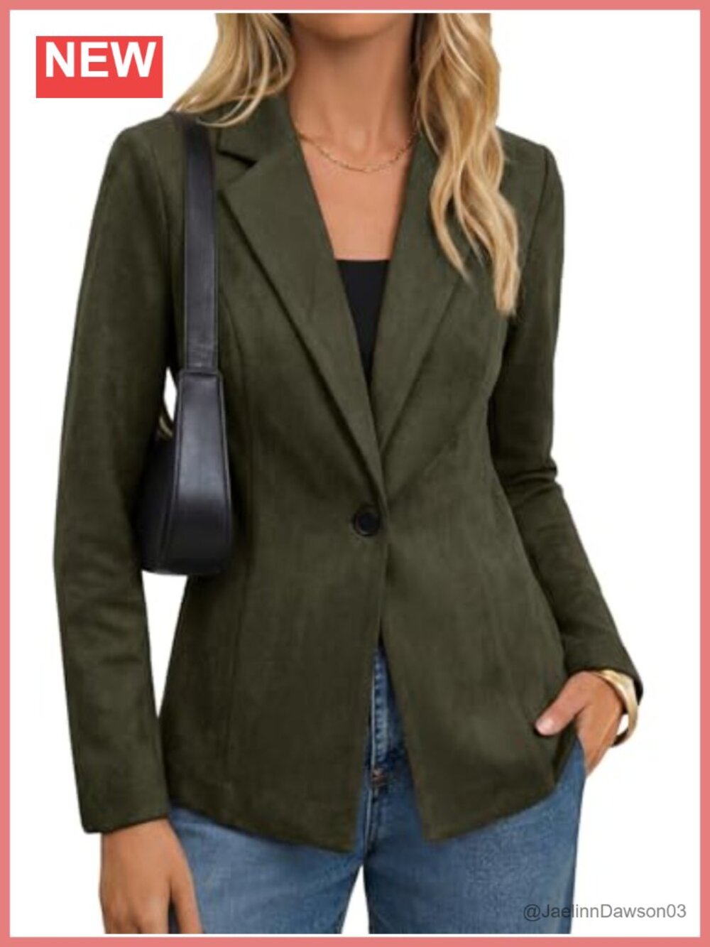 Faux Suede Blazer Open Front Lapel Business Casual Jacket
